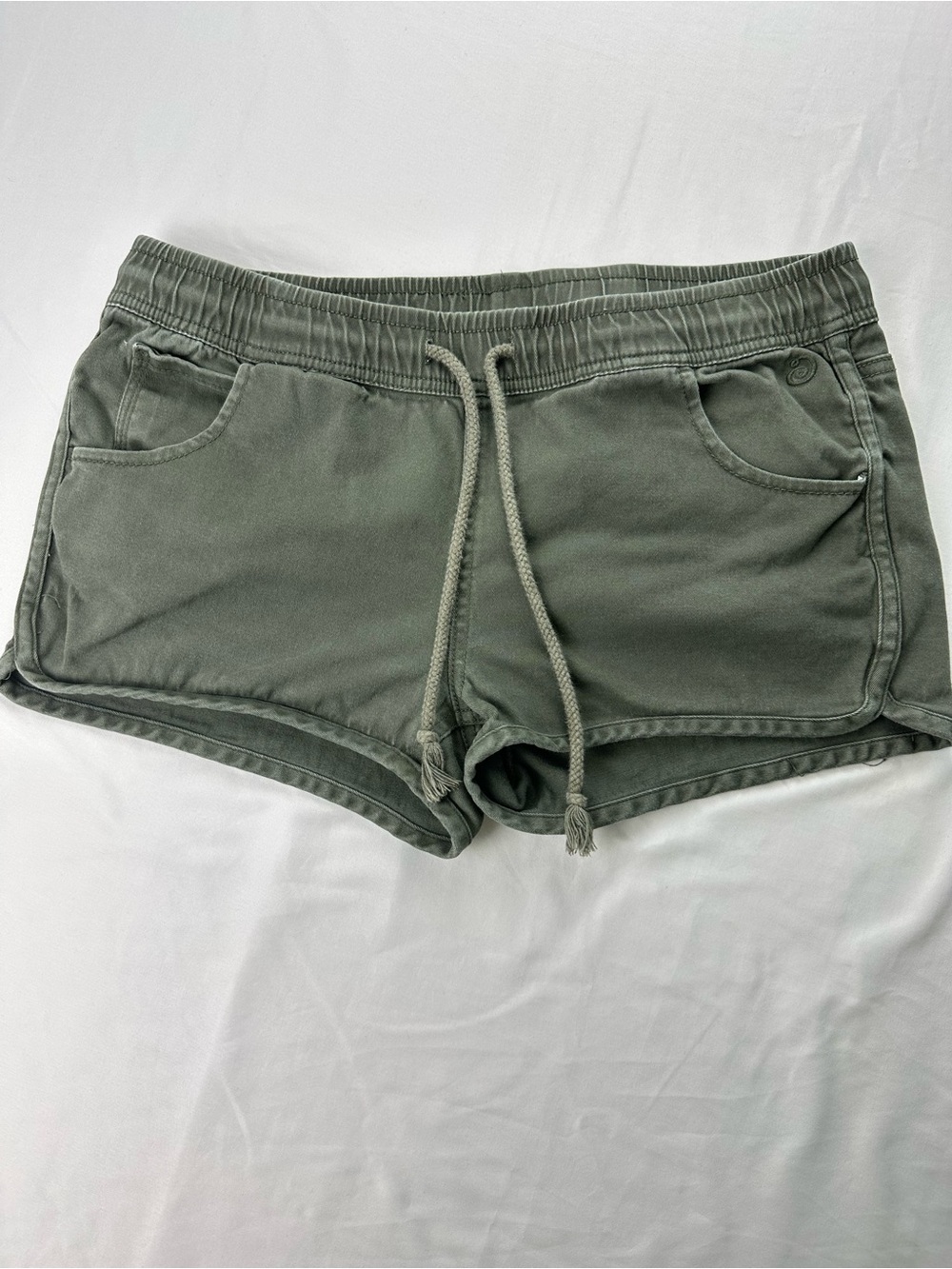 Y2K Micro Shorts Mid Rise Olive Green Casual Summer Boho Beachwear Indigo Rein